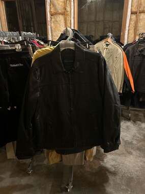 Tommy Hilfiger Men's Black Faux Leather Quilted Lining Bomber Jacket